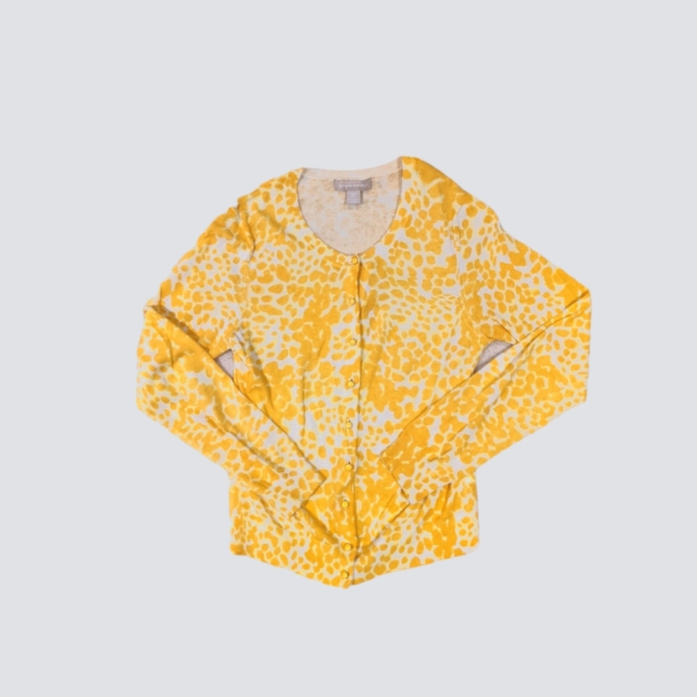 Yellow and cream Banana Republic cardigan